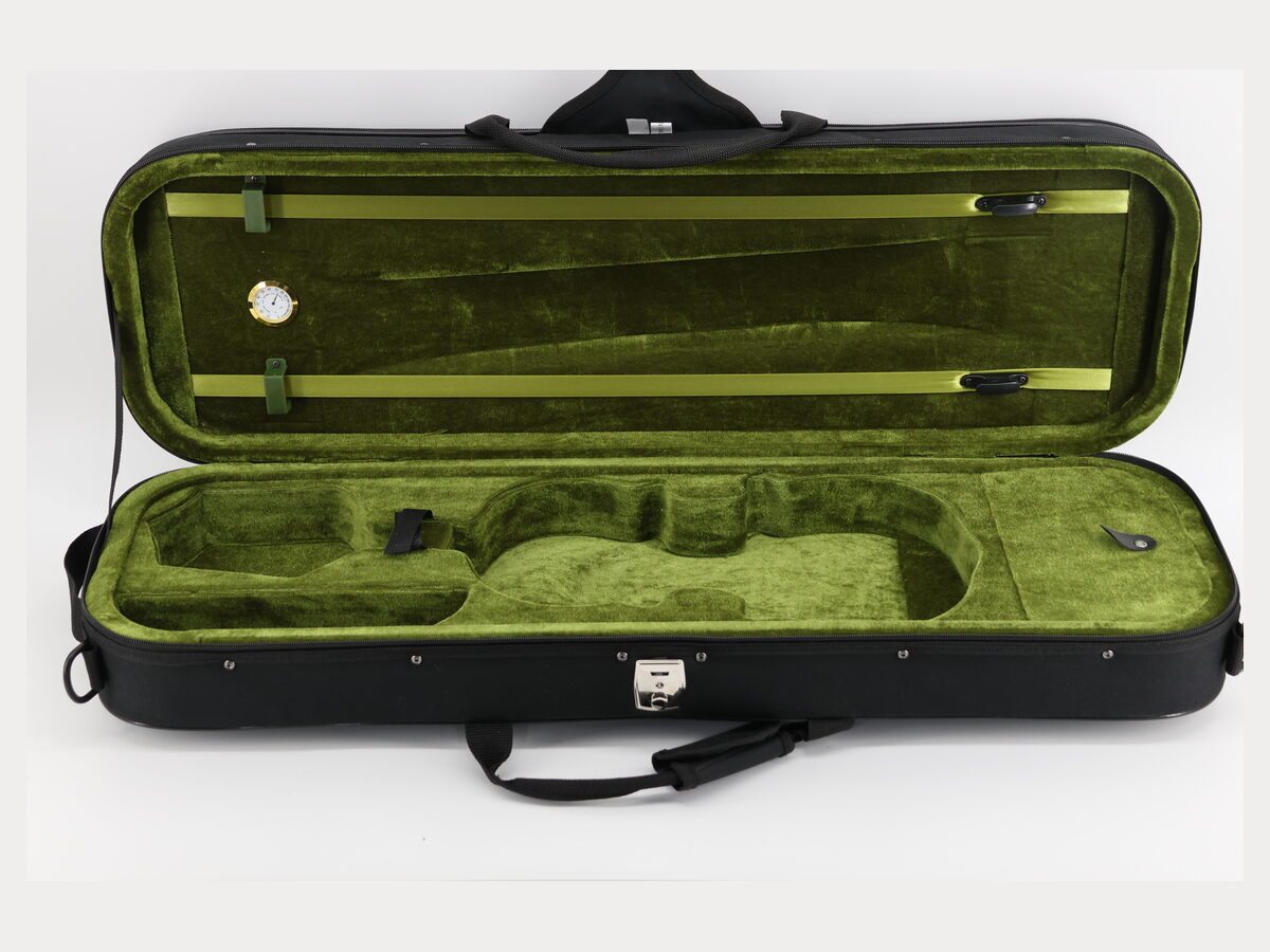 600D oblong case with army green velvet interior