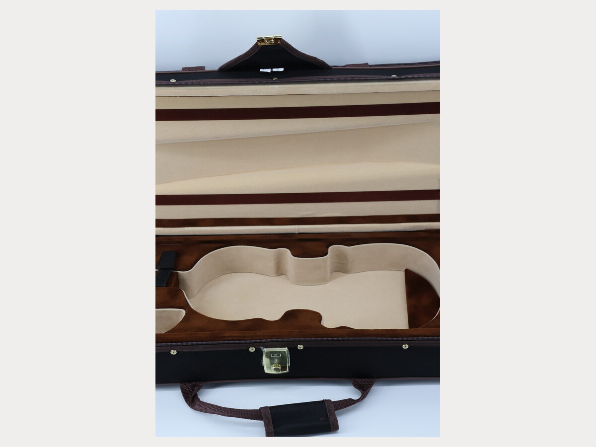 900D deluxe violin case with flocked coffee interior