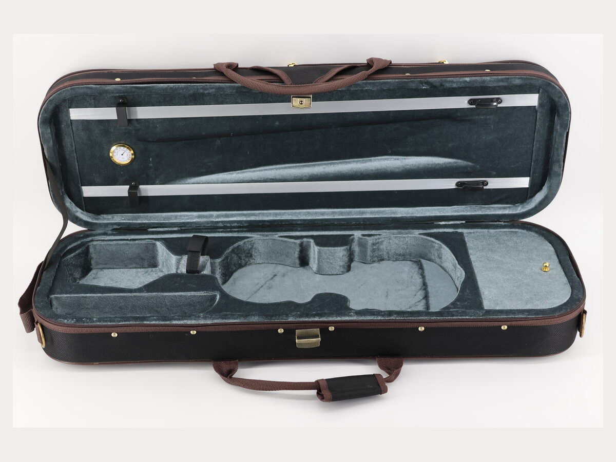 900D deluxe violin case with flocked blue interior